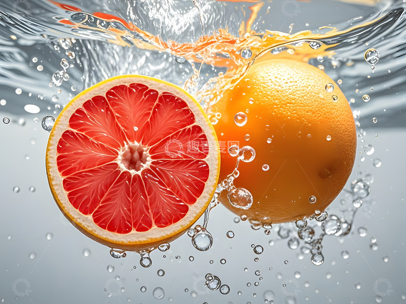 高清大图下载【趣麦麦图】水下水果摄影图背景