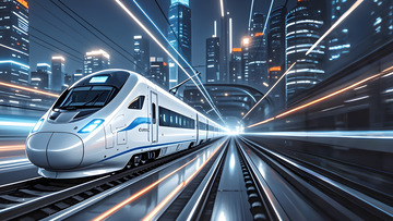 飞驰的高铁列车摄影图