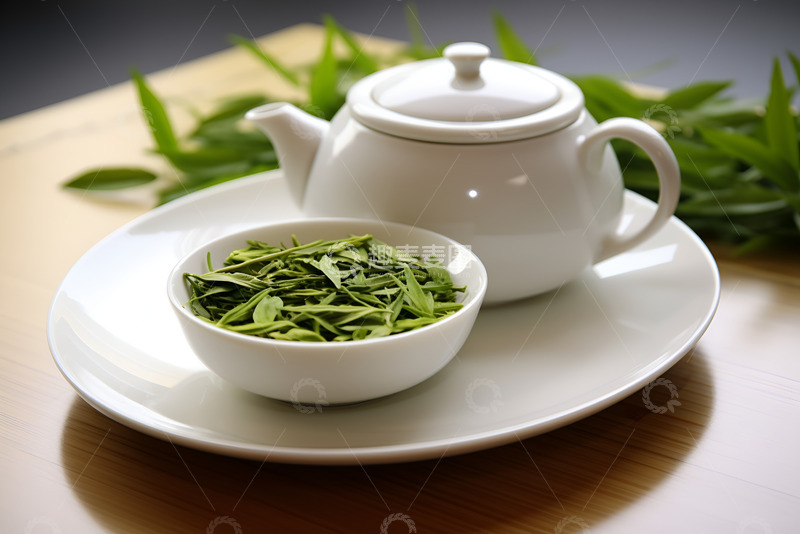 高清大图下载【趣麦麦图】一碗茶叶和茶壶