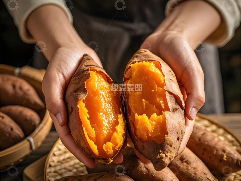 高清大图下载【趣麦麦图】手捧着蜜薯的摄影图