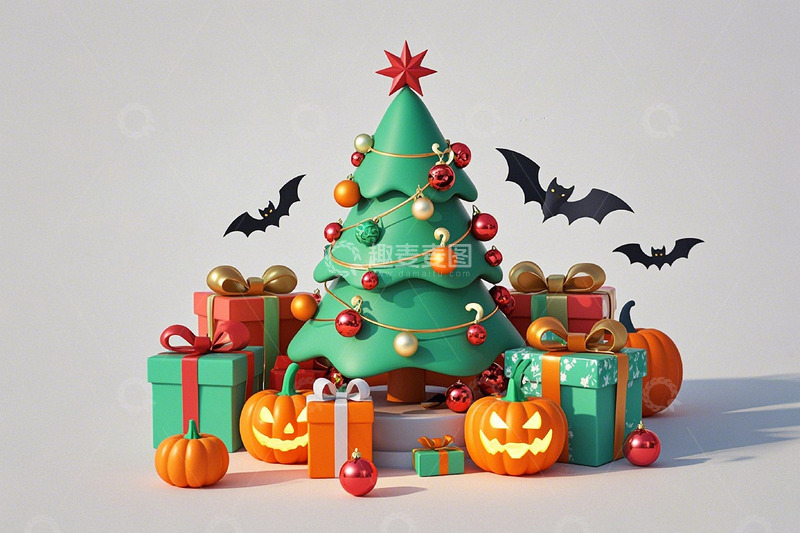 高清大图下载【趣麦麦图】节日卡通背景