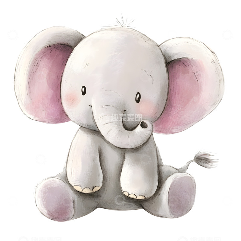 高清大图下载【趣麦麦图】卡通小象可爱