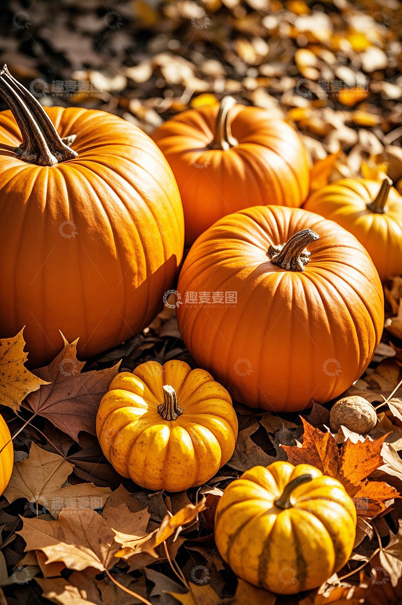高清大图下载【趣麦麦图】秋天的果实南瓜