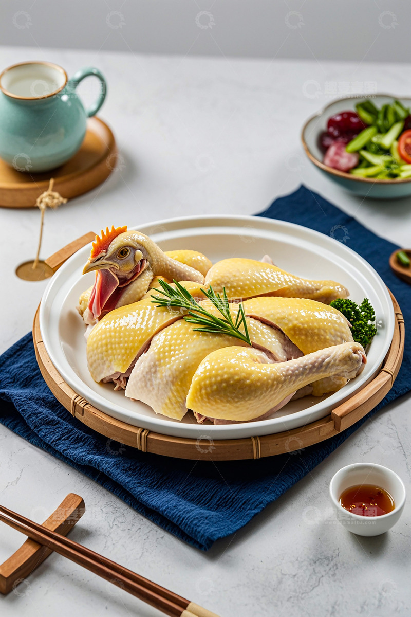 高清大图下载【趣麦麦图】营养丰富鸡肉白斩鸡美味美食餐饮