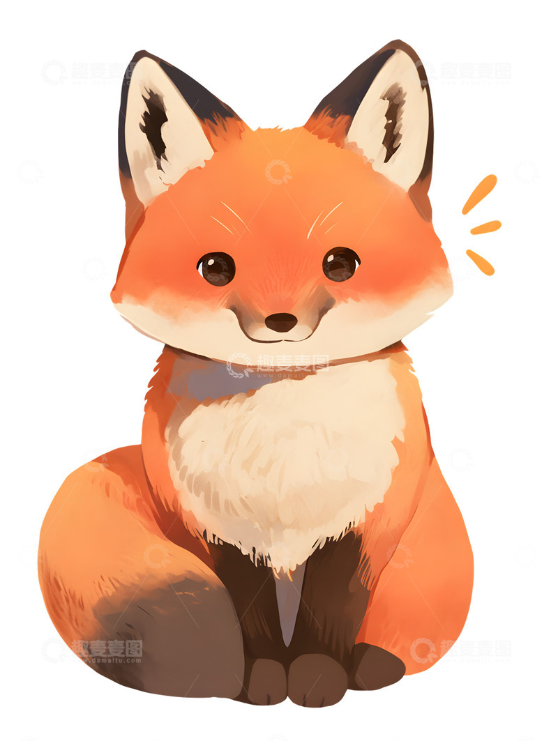 高清大图下载【趣麦麦图】可爱的小狐狸插画