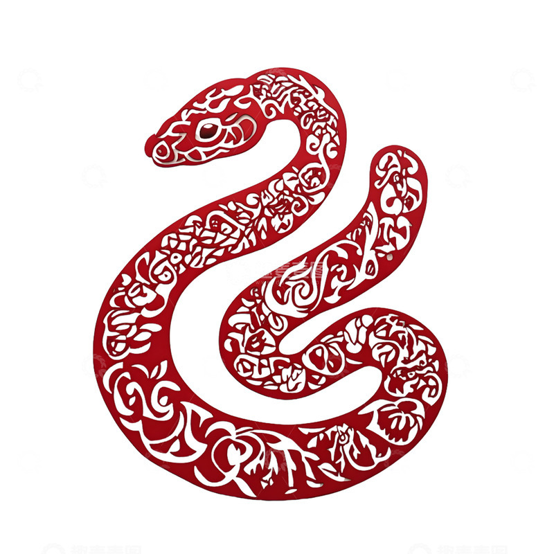 高清大图下载【趣麦麦图】剪纸风格的蛇