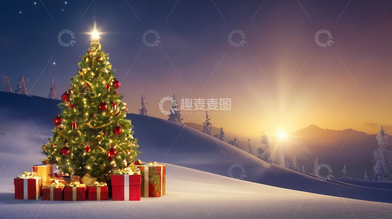 高清大图下载【趣麦麦图】圣诞节神秘来临