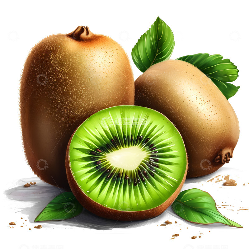 高清大图下载【趣麦麦图】卡通手绘免扣水果猕猴桃