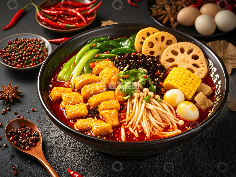高清大图下载【趣麦麦图】重庆冒菜红油麻辣烫摄影图