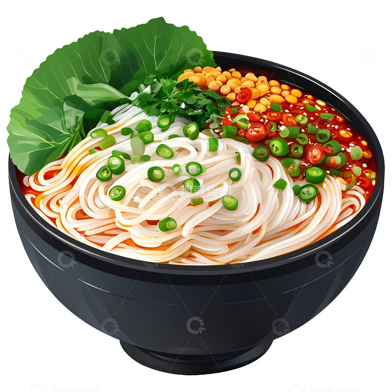 高清大图下载【趣麦麦图】免扣手绘米粉美食米粉