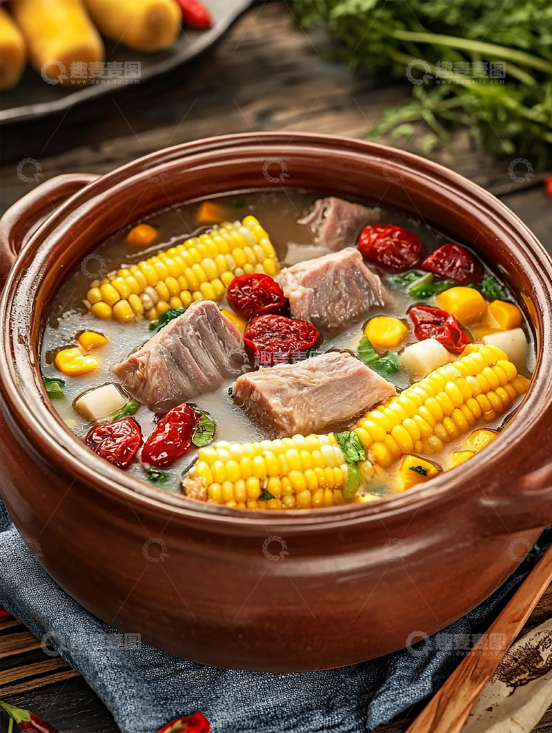 高清大图下载【趣麦麦图】美味的清炖排骨汤