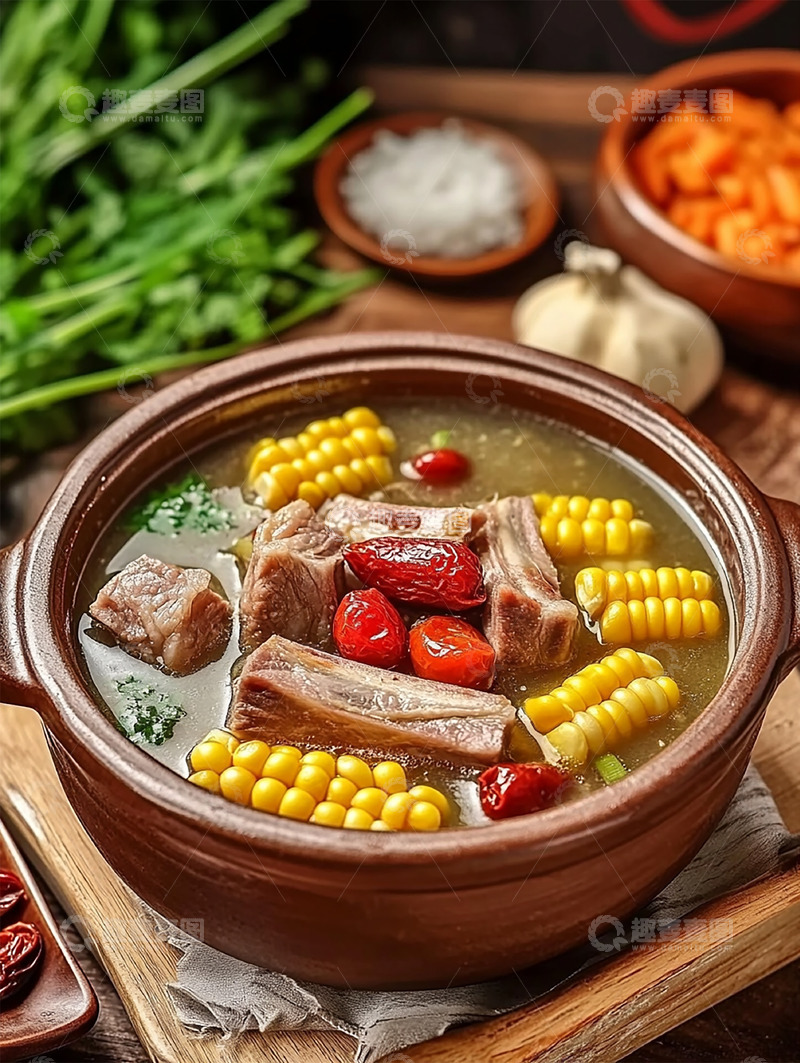 高清大图下载【趣麦麦图】家常清炖排骨汤