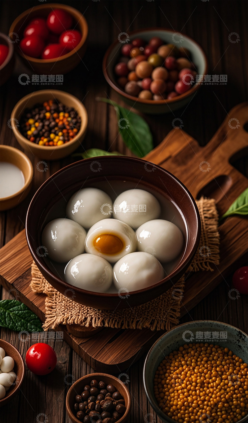 高清大图下载【趣麦麦图】汤圆元宵节美食食物新年餐饮