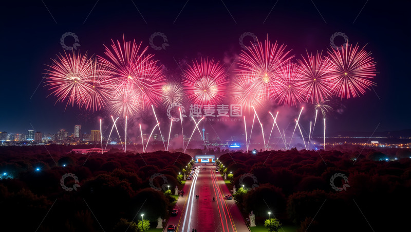 高清大图下载【趣麦麦图】圣诞节烟花秀