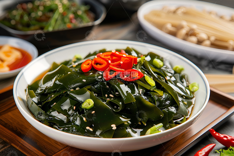 高清大图下载【趣麦麦图】一盘凉拌海带丝