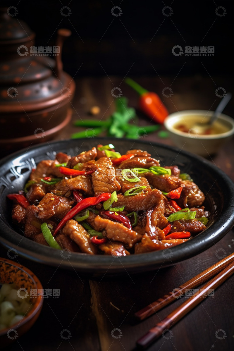高清大图下载【趣麦麦图】小尖椒炒瘦肉