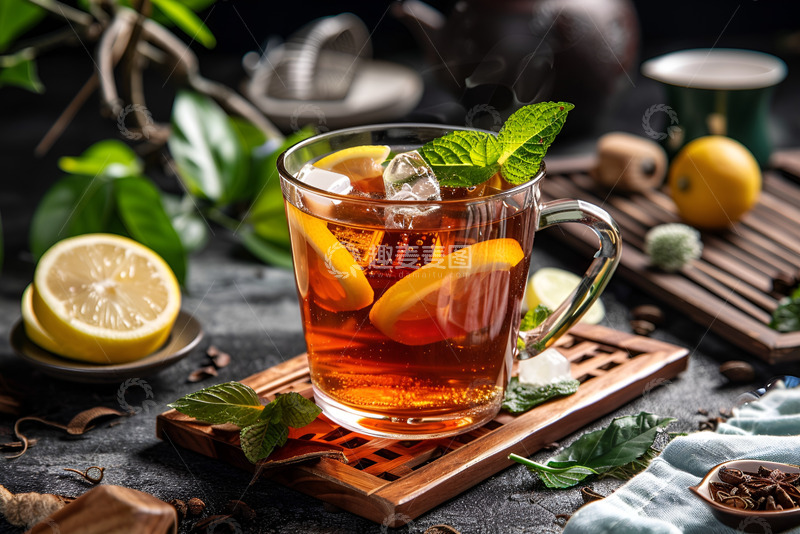 高清大图下载【趣麦麦图】一杯柠檬冰红茶