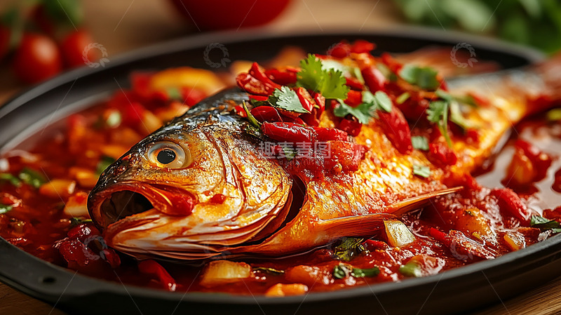 高清大图下载【趣麦麦图】鲜美的麻辣鱼