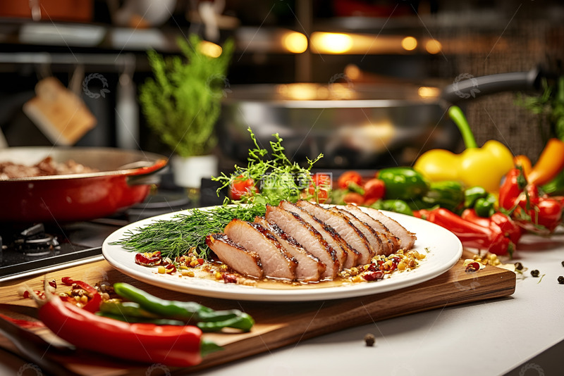 高清大图下载【趣麦麦图】一盘美味的牛肉切片