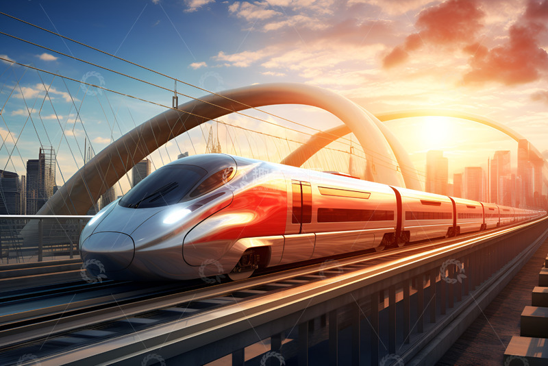 高清大图下载【趣麦麦图】阳关下疾驰的高铁