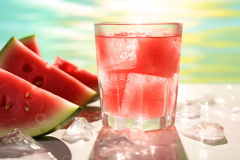 高清大图下载【趣麦麦图】一杯清凉的西瓜汁