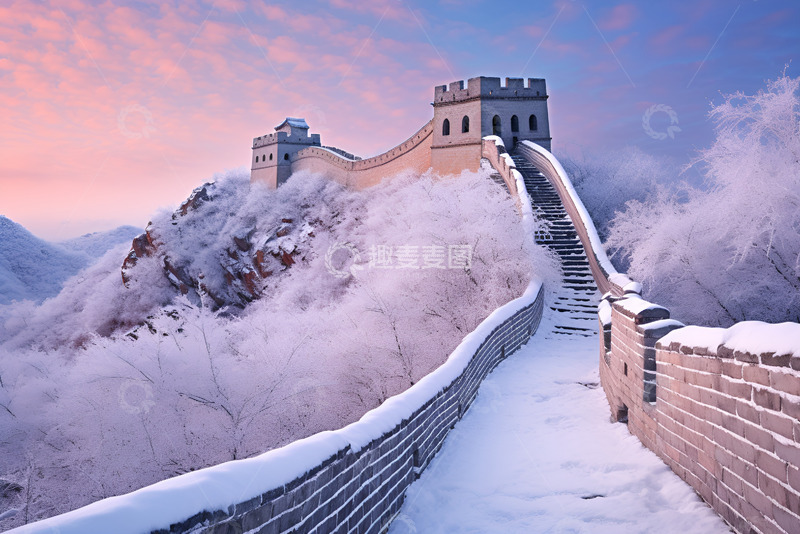 高清大图下载【趣麦麦图】冬季的长城美景