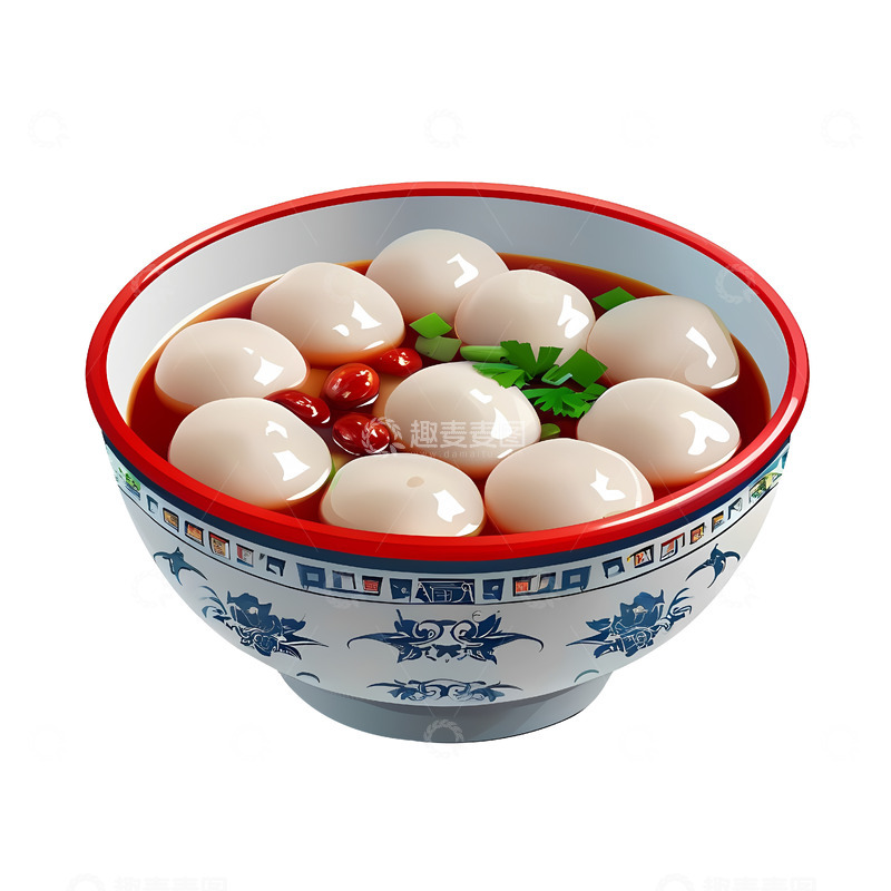 高清大图下载【趣麦麦图】免扣卡通手绘汤圆