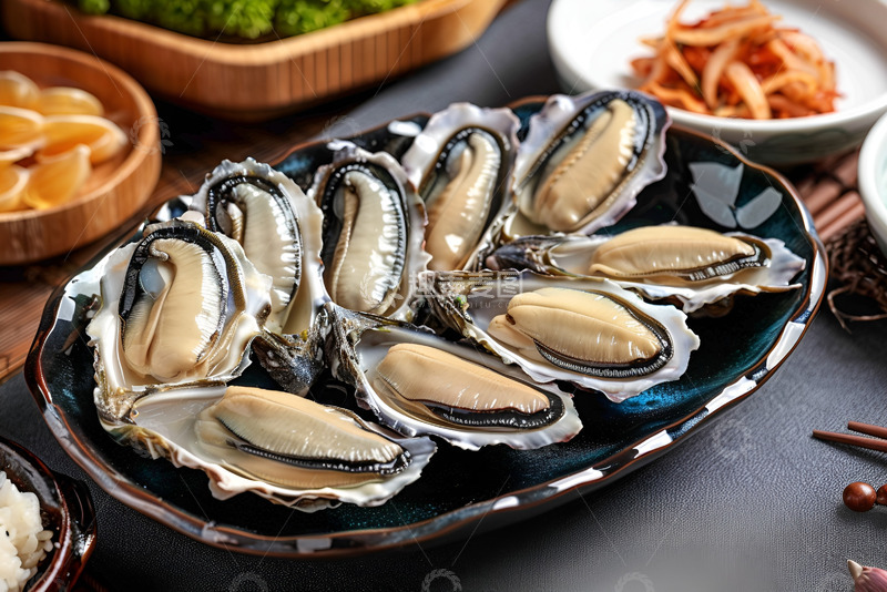 高清大图下载【趣麦麦图】一盘新鲜的生蚝