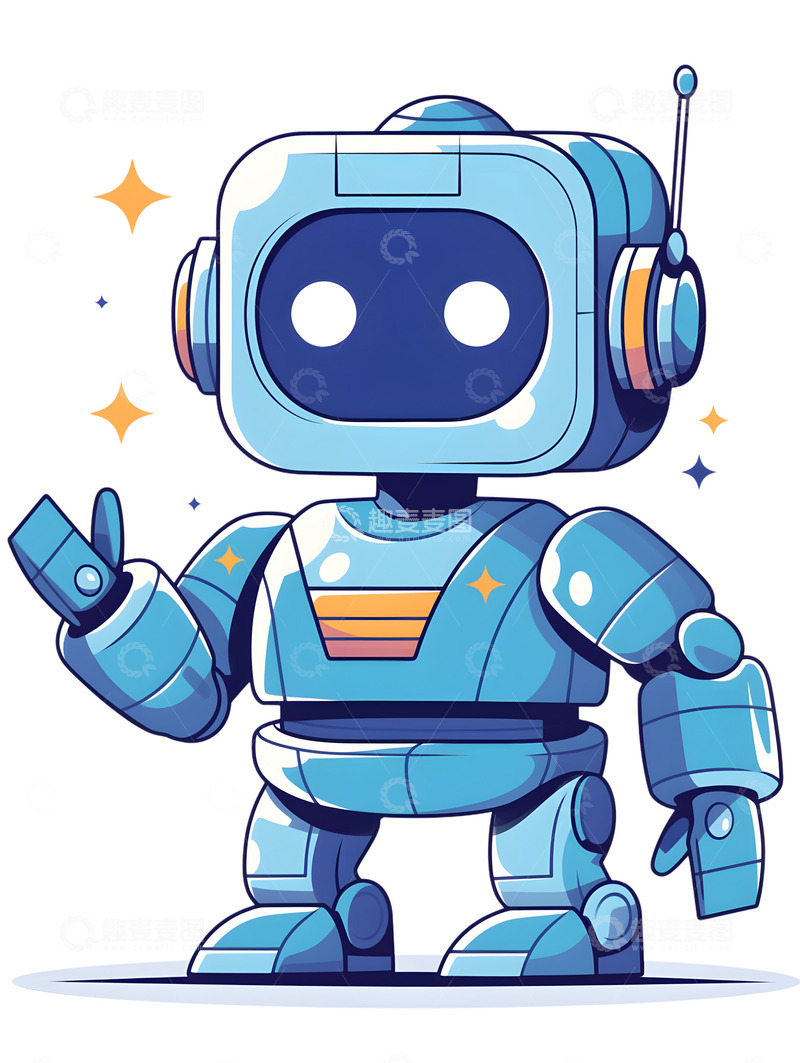高清大图下载【趣麦麦图】卡通机器人装饰