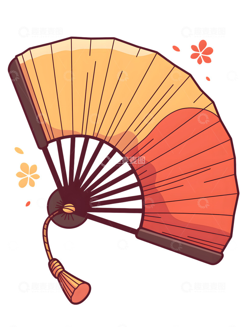 高清大图下载【趣麦麦图】折扇卡通图标