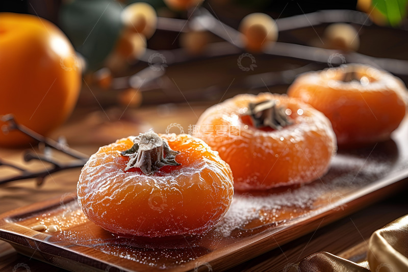 高清大图下载【趣麦麦图】一盘糖霜柿子