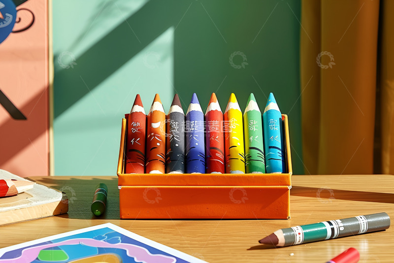 高清大图下载【趣麦麦图】一盒彩色的蜡笔
