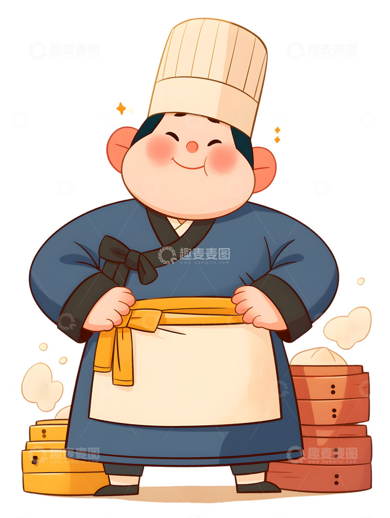 高清大图下载【趣麦麦图】包子铺师傅厨师白案师傅
