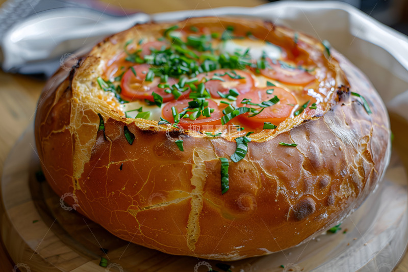 高清大图下载【趣麦麦图】面包鸡蛋西红柿羹