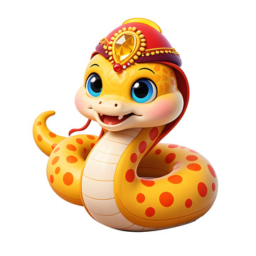 红纹蛇庆贺新年插画 蛇年祝福