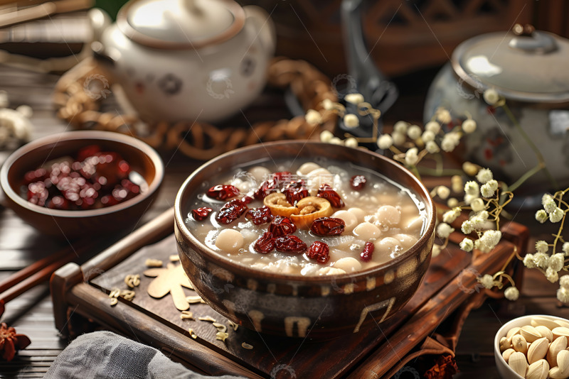 高清大图下载【趣麦麦图】一碗红枣莲子羹