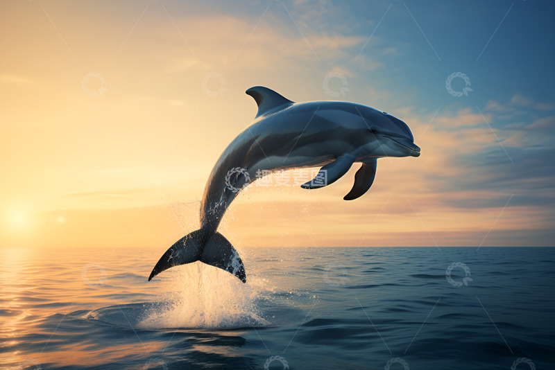 高清大图下载【趣麦麦图】跃出海面的海豚