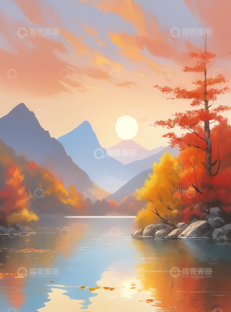 高清大图下载【趣麦麦图】油画中的金色秋天