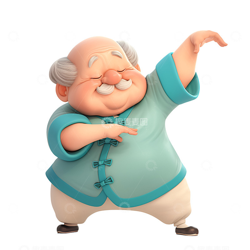 一个打太极的老人