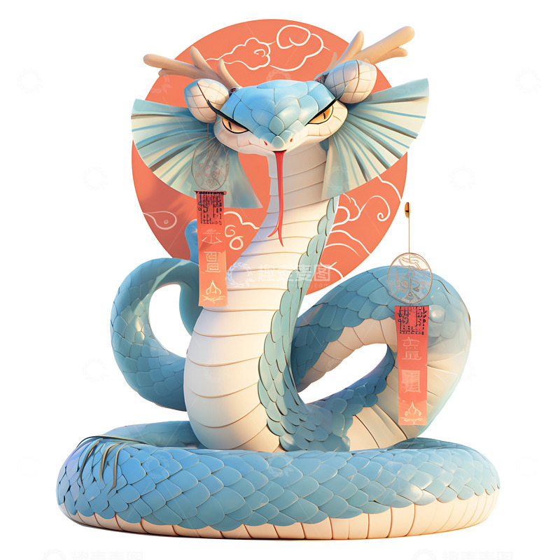 高清大图下载【趣麦麦图】卡通简约一只花蛇