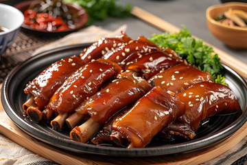 一盘红烧猪肘子