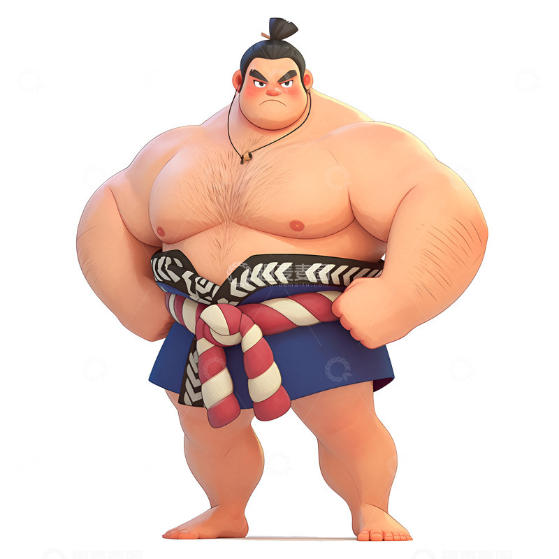 高清大图下载【趣麦麦图】卡通简约相扑选手