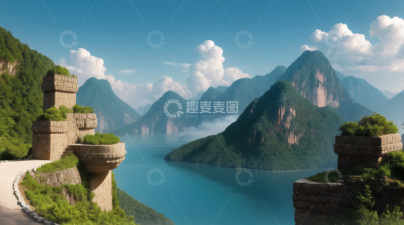 高清大图下载【趣麦麦图】雾气萦绕的河面