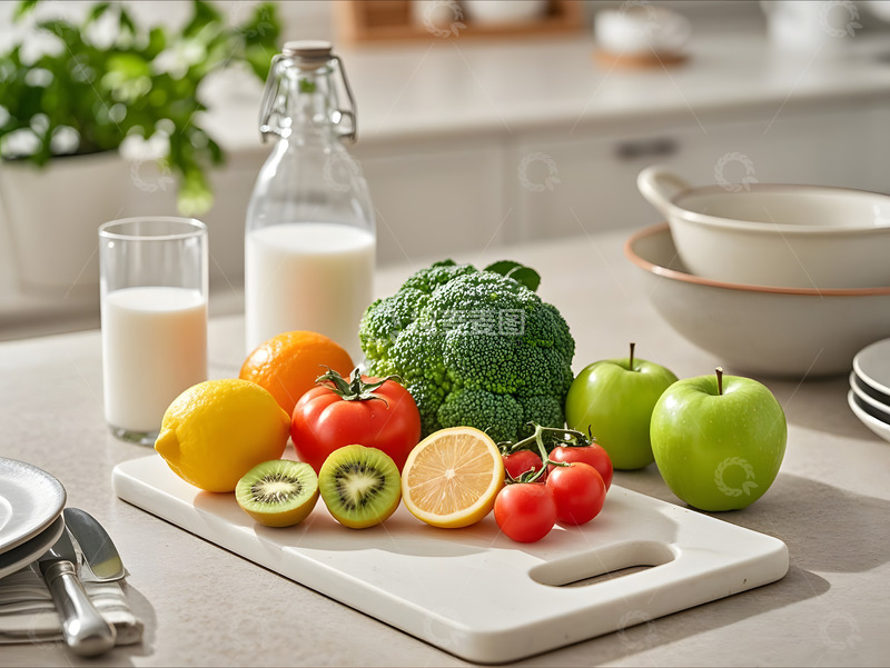 高清大图下载【趣麦麦图】厨房桌上摆放的蔬菜静物摄影图