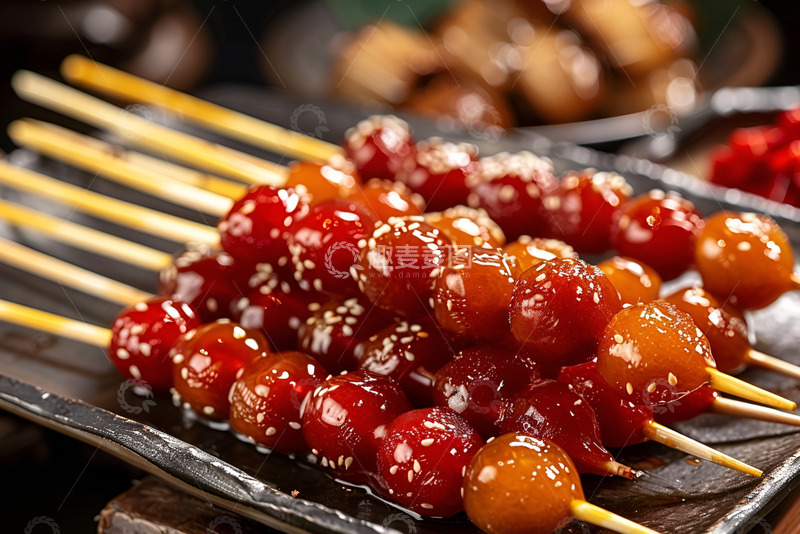 高清大图下载【趣麦麦图】一盘美味的冰糖葫芦