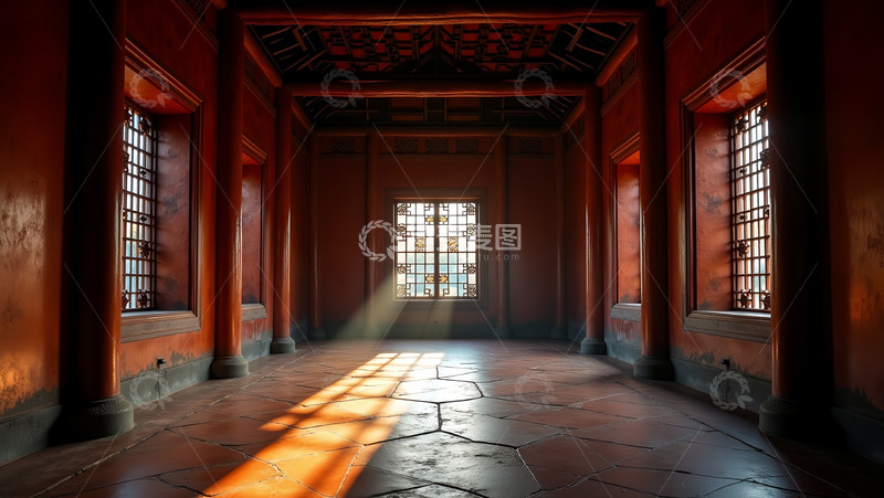 高清大图下载【趣麦麦图】走廊内的一束光