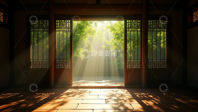 高清大图下载【趣麦麦图】门下余晖照堂来