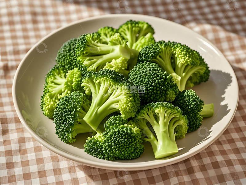 高清大图下载【趣麦麦图】一盘西兰花蔬菜摄影图