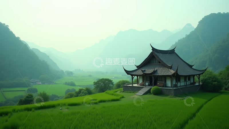 高清大图下载【趣麦麦图】乡野中古庭院