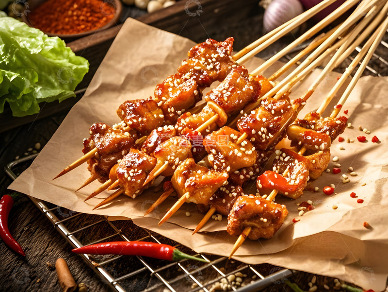 高清大图下载【趣麦麦图】烤脆骨烧烤美食摄影图